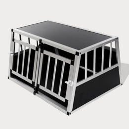 Small Double Door Dog Cage With Separate Board 65a 89cm 06-0771 petgoodsfactory.com