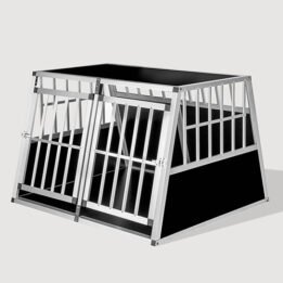 Aluminum Large Double Door Dog cage With Separate board 65a 104 06-0776 petgoodsfactory.com