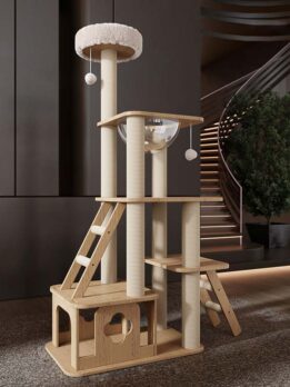 Wholesale wood cat tree cat tower climbing frame 105-240