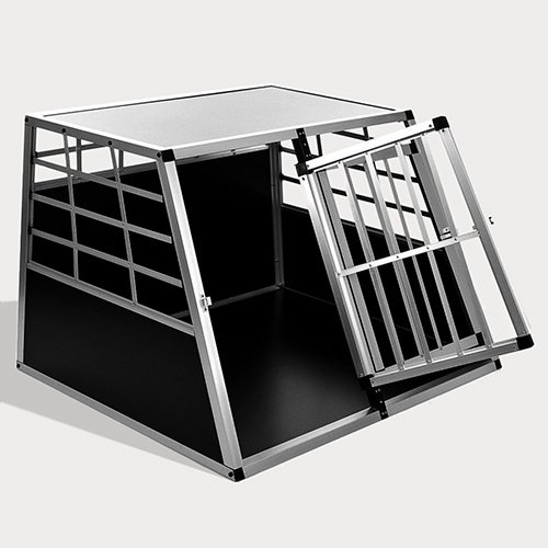 Large Double Door Dog cage With Separate board 65a 06-0774 Aluminum Dog Cages Large Double Door Dog cage With Separate board 65a