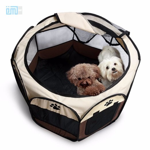 Foldable Portable Soft Sided 600D Oxford Cloth Indoor and Outdoor Dog Cat Playpen Pet Playpen with 8 Panels 06-0237 Dog Playpens Pet playpen 8 panel foldable oxford cloth size 74x 74x 43cm