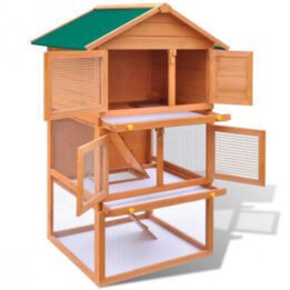 Two Layers Wooden Rabbit Cage Outdoor Pet House Large House for Rabbits Pet products factory wholesaler, OEM Manufacturer & Supplier petgoodsfactory.com