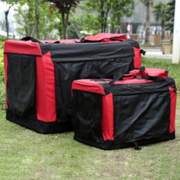Foldable Large Dog Travel Bag 600D Oxford Cloth Outdoor Pet Carrier Bag in Red petgoodsfactory.com