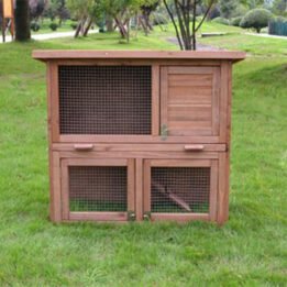 Wholesale Large Wooden Rabbit Cage Outdoor Two Layers Pet House 145x 45x 84cm 08-0027 petgoodsfactory.com