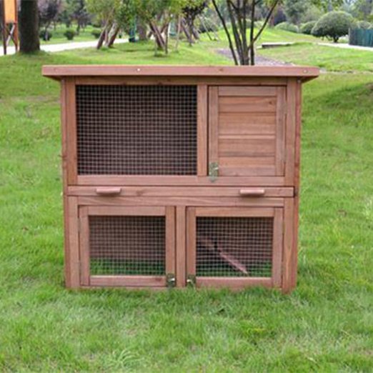Wholesale Large Wooden Rabbit Cage Outdoor Two Layers Pet House 145x 45x 84cm 08-0027 Chicken Cages & Hen House large wooden pet house