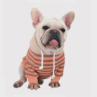 Pet Factory Wholesale Striped Rabbit Lambskin Hoodie Dog Clothes06-1382 Dog Clothes Custom dog clothes