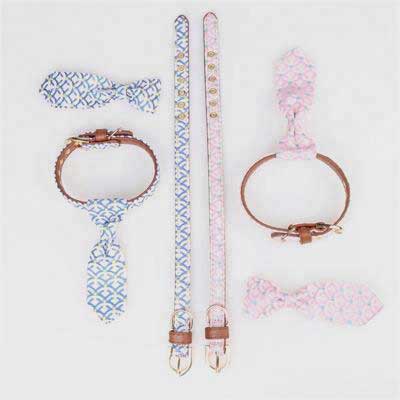 Dog Collar: The Latest Bowknot Fabric Dog Collar	06-0613 Pet Collars Leashes bling dog collar