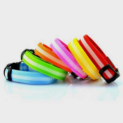 Pet Dog Collar: Led Safety Light-up Flashing Glow	 06-1206 Pet collars leashes bandana: pet supplies oem custom collar bling dog collar