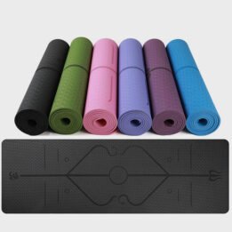 Eco-friendly Multifunction Beginner Yoga Mat With Body Line Thickened Widened Non-slip Custom TPE Yoga Mat petgoodsfactory.com