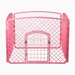 Custom outdoor pp plastic 4 panels portable pet carrier playpens indoor small puppy cage fence cat dog playpen for dogs petgoodsfactory.com