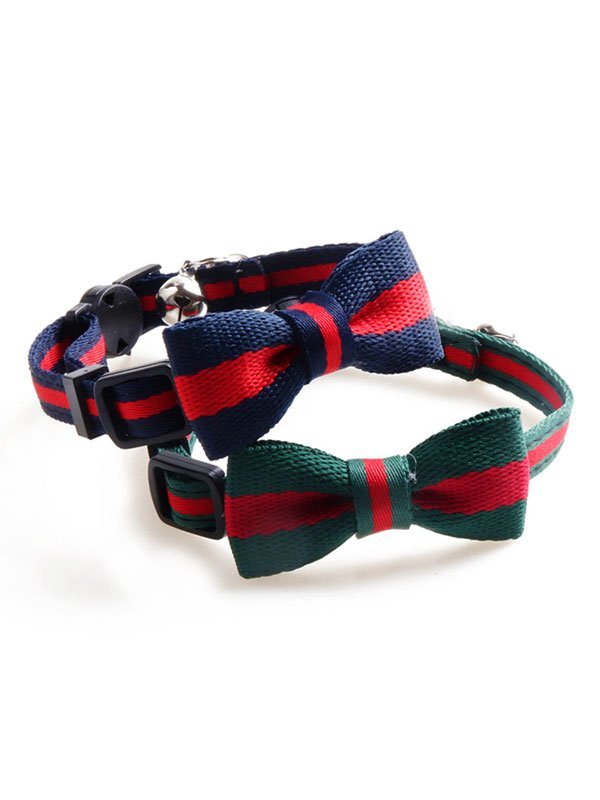 Manufacturer Wholesale Classic Color Plaid Design Cat Collar With Bowknot Bell 06-1610 Dog collars: Pet collars and other pet accessories 06-1610