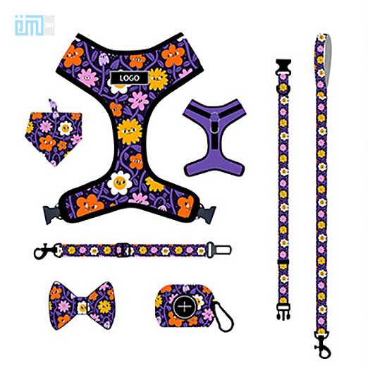 Pet harness factory new dog leash vest-style printed dog harness set small and medium-sized dog leash 109-0021 Dog Harness: Collar & Pet Harness Factory 109-0021