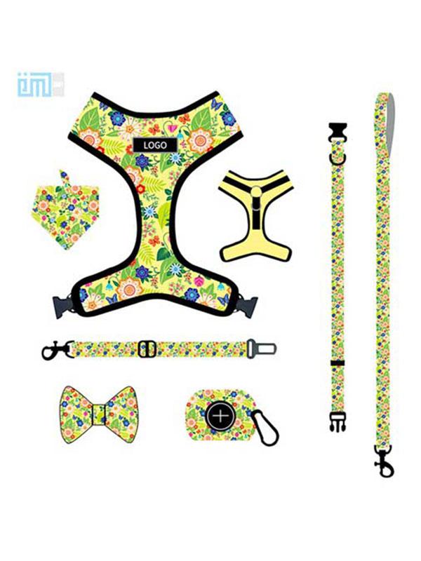 Pet harness factory new dog leash vest-style printed dog harness set small and medium-sized dog leash 109-0048 Dog Harness new dog leash