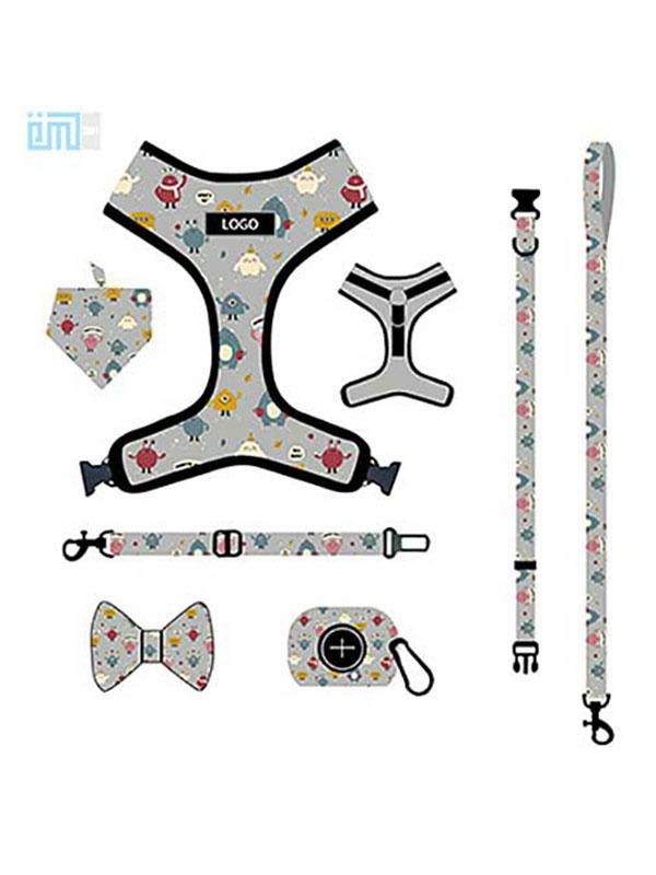 Pet harness factory Wholesale OEM printed dog harness set vest-style small and medium-sized dog leash 109-0039 Dog Harness 109-0039