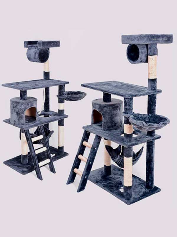 OEM Wholesale Top Best Selling New Pet Products Design Wooden Soft Cat House Furniture Cat Trees From Cat Tree Factory 06-0018 Cat Trees Cat Tower 06-0018