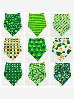 St. Patrick's Day pet drool towel shamrock pet triangle scarf 118-37020