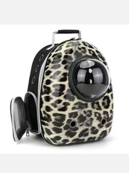 Sand leopard print upgraded side opening pet cat backpack 103-45009 petgoodsfactory.com