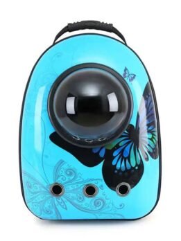 Blue butterfly upgraded side opening pet cat backpack 103-45017 petgoodsfactory.com