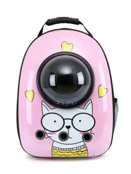 Pink Meow Miss Upgraded Side-Opening Pet Cat Backpack 103-45028 petgoodsfactory.com
