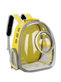 Transparent gold circle yellow pet cat backpack 103-45045 petgoodsfactory.com