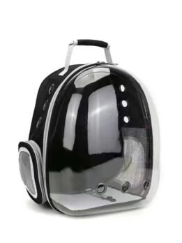 Transparent black pet cat backpack with side opening 103-45051 petgoodsfactory.com