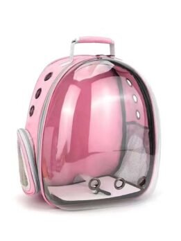 Transparent pink pet cat backpack with side opening 103-45053 petgoodsfactory.com
