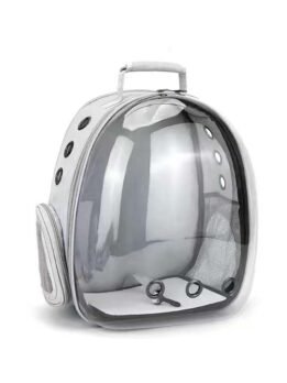 Transparent gray pet cat backpack with side opening 103-45054 petgoodsfactory.com