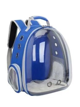 Transparent blue pet cat backpack with side opening 103-45055 petgoodsfactory.com